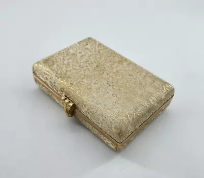 Vtg Volupté Metallic Box Purse/Clutch Minaudiere Handbag Satin Lining Retro Glam • $39.99