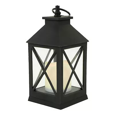 Northlight 9  LED Battery Operated Black Lantern With Flameless Candle • $17.49