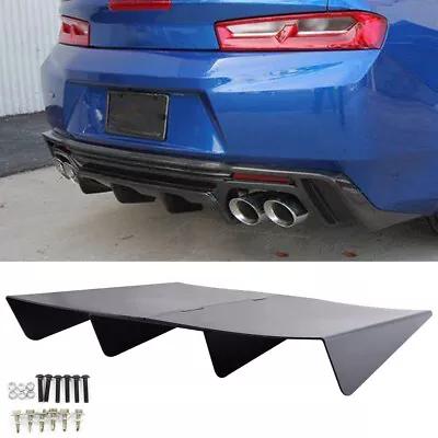 $69.29 • Buy 22  X 20  ABS Universal Rear Bumper 4 Fins Diffuser Fin Canards Black For Chevy