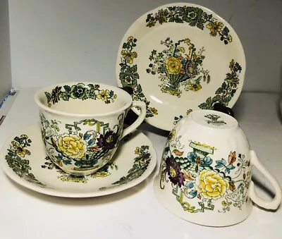 Mason’s Strathmore Ironstone England Floral Teacups 2 Sets ~ Cups And Saucers • $18.99