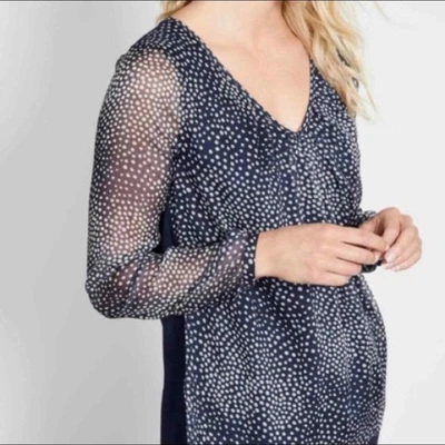 £26.56 • Buy Boden Audrey Jersey Navy Polka Dot Blouse Size 4