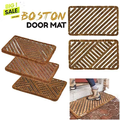 £16.99 • Buy Boston Brush Scraper Door Mat Heavy Duty Wire Frame Coir Entrance Mat 39x59cm