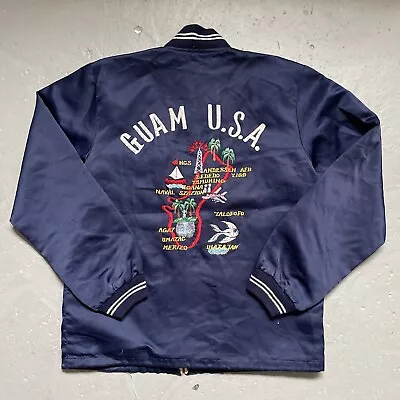 Vintage Guam Island Map Military Style Souvenir Embroidered Full Zip Jacket • $169.99