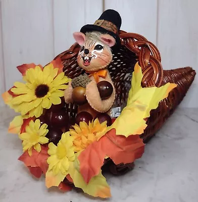 Annalee Doll Thanksgiving Cornucopia Centerpiece With Pilgrim Squirrel 2107 • $21.99