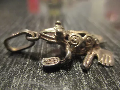 Vintage Artisan Hand Crafted Frog Toad Amphibian Sterling Silver Charm Pendant! • $29.99