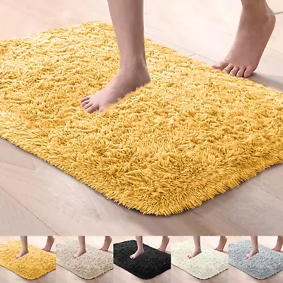 £6.99 • Buy Non Slip Bath Mat Extra Large Shaggy Bathroom Rugs Water Absorbent Toilet Mats