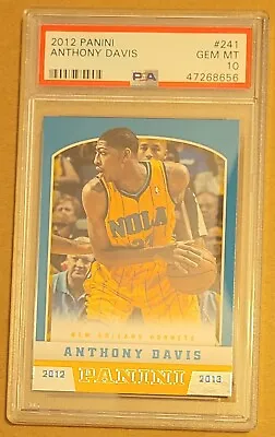 2012 2013 Panini #241 Anthony Davis PSA 10 Gem Mint RC Rookie Hornets Lakers • $89.99