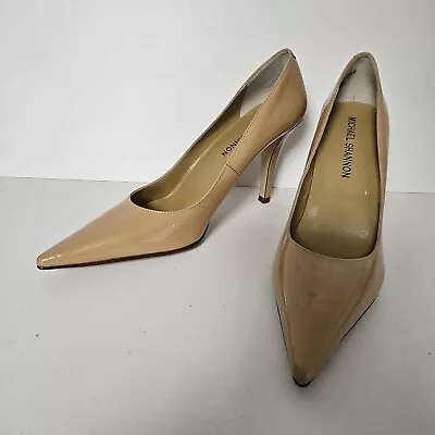 Michael Shannon Size 7.5 Camel Beige Leather High Heel Dress Pump Shoe  NEW • $39.95