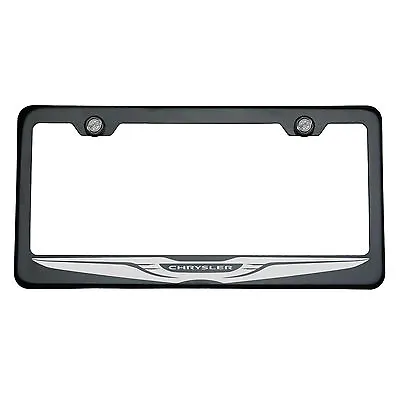 Black Chrome Chrysler Logo Laser Engraved 304 StainlessSteel License Plate Frame • $31.98