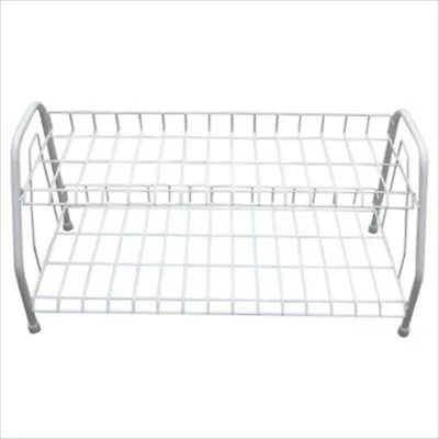 White Metal 2 Tier Shoe Rack Shoe Storage Hallway Shoe Tidy Boot Rack Brand New  • £12.99