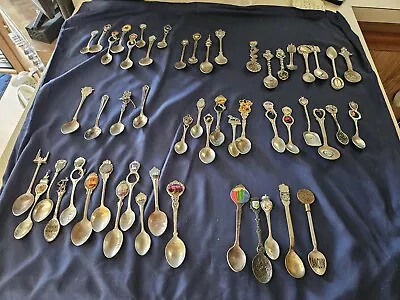 Vintage LOT Of Collector Souvenir Spoons USA States And International Miniature • $50