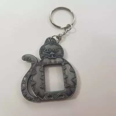 Cat Keychain Pewter Key Ring Fob Kitty Kitten Vintage • $9.99