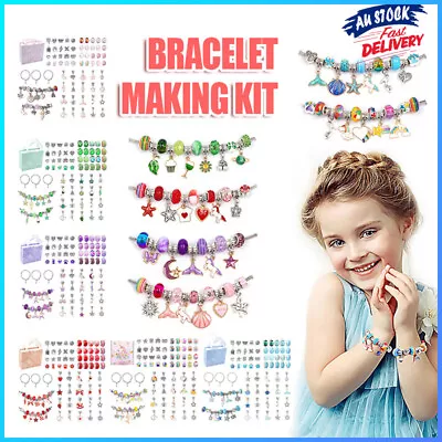 63X Beads Jewellery Charms Pendant Set DIY Craft Girls Kids Gift Bracelet Making • $20.35