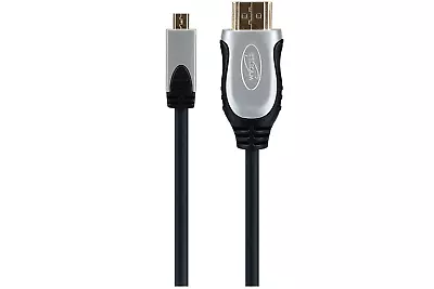 Maplin HDMI-A To Micro HDMI-D 4K 30Hz Cable With Ethernet & Gold Connectors - Bl • £6.99