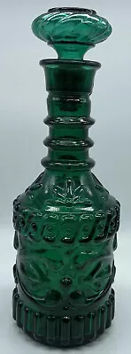 Vtg MCM Jim Beam Kentucky Bourbon Liquor Glass Bottle Green KY-DRB-230 • $76.43