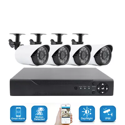 4CH 1080N AHD Security Camera Kit DVR Outdoor 1500TVL IR-CUT Video Recorder CCTV • $19.99