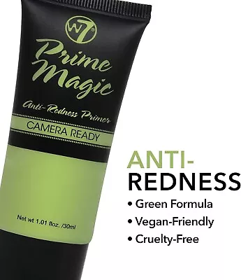 W7 Prime Magic Anti-Redness Face Primer - Green Colour Correcting Face Priming • £6.98