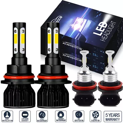 Auimsoco Combo 4x 9007 H11 Led Headlight Kit Bulb Hi-lo -&fog Beam White 20000lm • $36.99