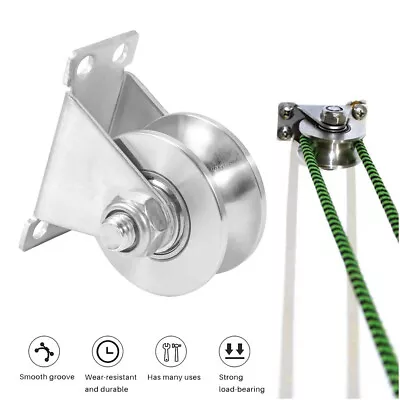 Heavy Duty Stainless Steel Single Wheel Swivel Lifting Rope Pulley Block U-Type • £7.19