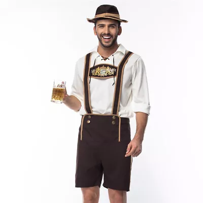 £24.99 • Buy Mens Bavarian Lederhosen German Oktoberfest Costume Beer Guy Fancy Dress