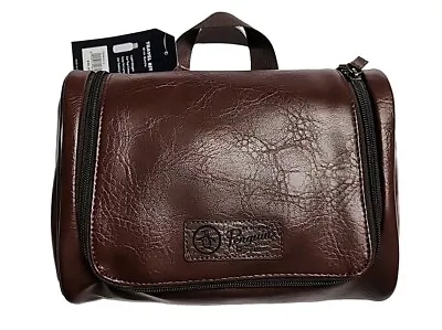 Original Penguin Mens Dark Brown Hanging Toiletry Bag Travel Dopp Kit Bottle  • $18.49