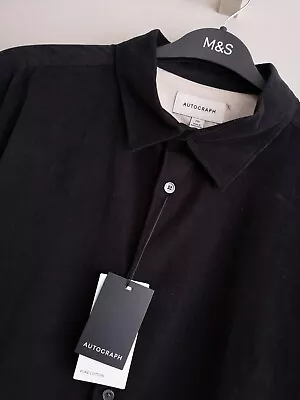 Rrp£55 Mens M&s Autograph Size 2xl Lightweight Cotton Needlecord Overshirt Shirt • £28.99