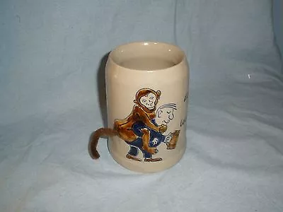 MUG STEIN Monkey On My Back Mans Vintage W. Germany Gerzit Fur Tail EXC Gag Gift • $29.99