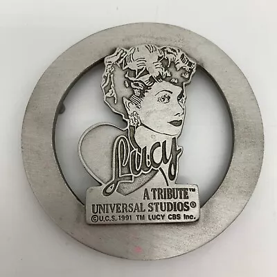 Vintage I Love Lucy Lucille Ball A Tribute Metal Silver Trinket Collectible • $12