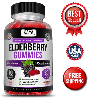 $10.85 • Buy Elderberry Immune Support Gummies, Zinc, Vitamin C, Great Flavored Gummy 