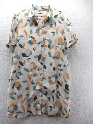 $25.50 • Buy Rachel Zoe Womens Linen Shirt Dress Sz M Short Sleeve Floral Button Front