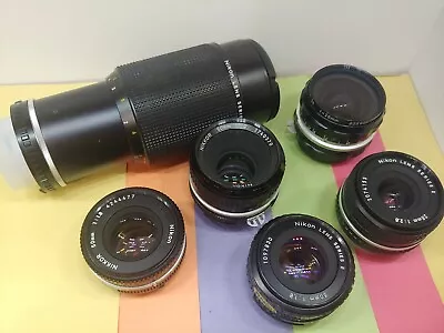 $25 • Buy Nikon Nikkor Manual Focus Lens 28mm 35mm 50mm 200mm 35-105mm  