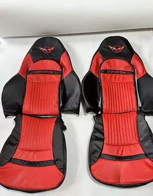 Corvette C5 1997-2004 Synthetic Leather Sports Seat Covers In Red & Black • $260