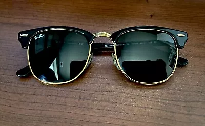 Ray Ban Club Master Sunglasses 51 21 3016 Black And Gold • $19.99