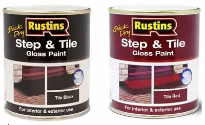 Rustins Quick Dry Step And Tile Gloss Paint Black/Red For Stone & Brick All Size • £9.99