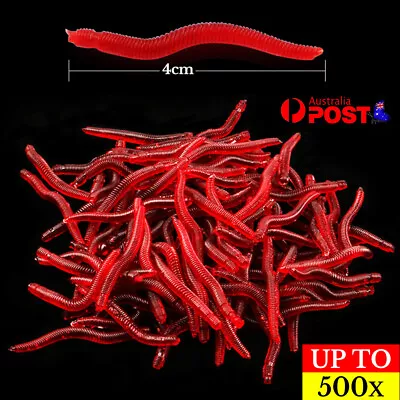 $5.60 • Buy Up To 500x Red Bloodworms Soft Plastic Lure Fishing Worm Bait Whiting Bream