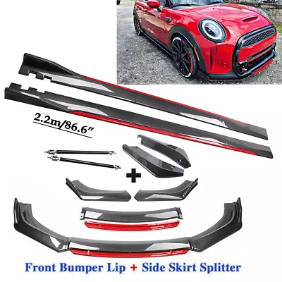 For Mini Cooper Carbon Fiber Front Bumper Lip Spoiler + Side Skirt Rear K+ • $199.99