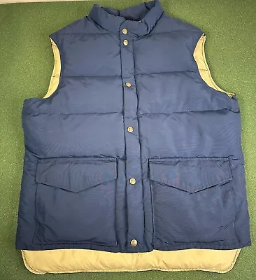 Vintage Woolrich Blue Goose Down Puffer Vest Insulated Mens Large Snap Zip 21053 • $44.99