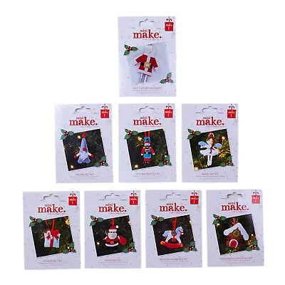 Mini Make Christmas Felt Kit - Tree Decorations - Needle Craft With Instructions • £3.99