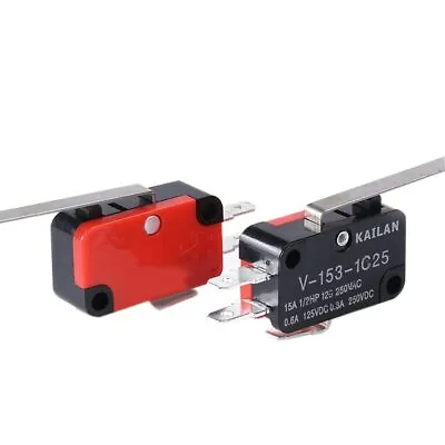 2x Limit Switch Long Lever Type SPDT Micro Switch TOP V-153-1C25 USA SELLER/SHIP • $4.99