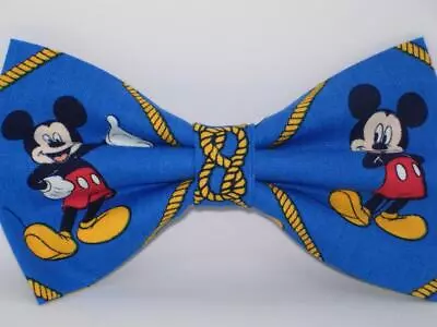 Mickey Mouse Bow Tie / Vintage Mickey Mouse & Ropes On Blue / Pre-tied Bow Tie • $14.99