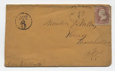 1860s Nashville TN #65 Cover To Henry IL Due 6 In Circle [6234.8] • $11.99