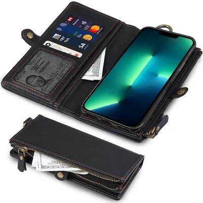 $41.79 • Buy 2 In 1 Multi-Functional Wallet Shockproof Case For IPhone 13 12 Pro SE 3 8 XR XS