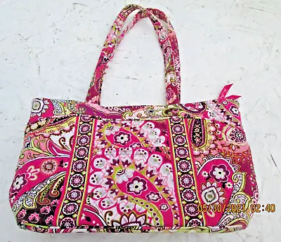 Vera Bradley  MANDY  Shoulder Bag Purse Tote Quilted Pink Very Berry Paisley • $21.97