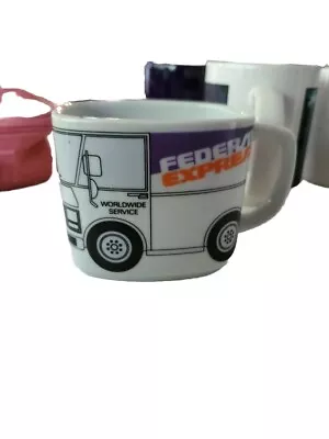 Vintage FedEx Coffee Cup Mug Federal Express Worldwide Service Delivery Truck • $10