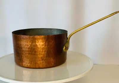 ML Villedieu 6.5  French Copper Saucepan Brass Handle 1.72 Pounds • $84.98