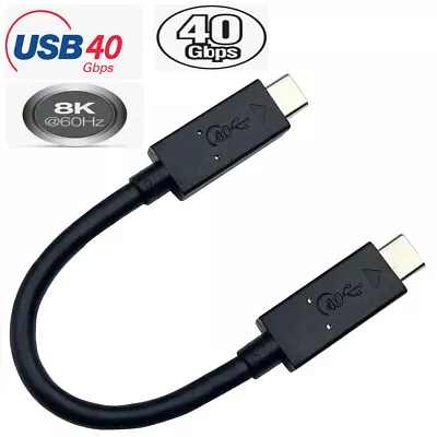 USB4 Cable 40Gbps Short USB 4.0 Type C Cable 8K 60Hz For SSD Portable HDD Macs  • $20.99