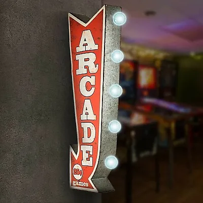 Vintage Old Fashioned Retro ARCADE Sign 2-Sided LED Lighted Game Room Marquee  • $101.60
