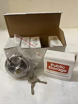 NEW Public Storage 70mm Security Disk Lock With 2 Keys Box Of 5 • $16.99
