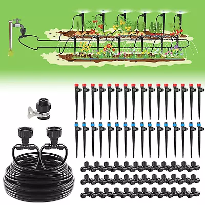 New Quick-Connect Drip Irrigation Kit 100FT Garden Micro Automatic Irrigation S • $29.36