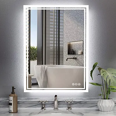 Backlit LED Bathroom Mirror Anti-Fog Lighted Mirror Shatter-Proof Tempered Glass • $169.98